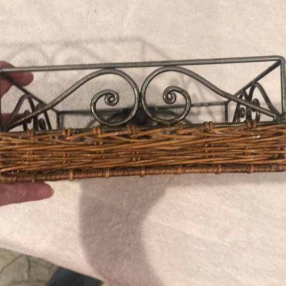 Metal and Wicker Napkin Holder - Picture 4 of 8